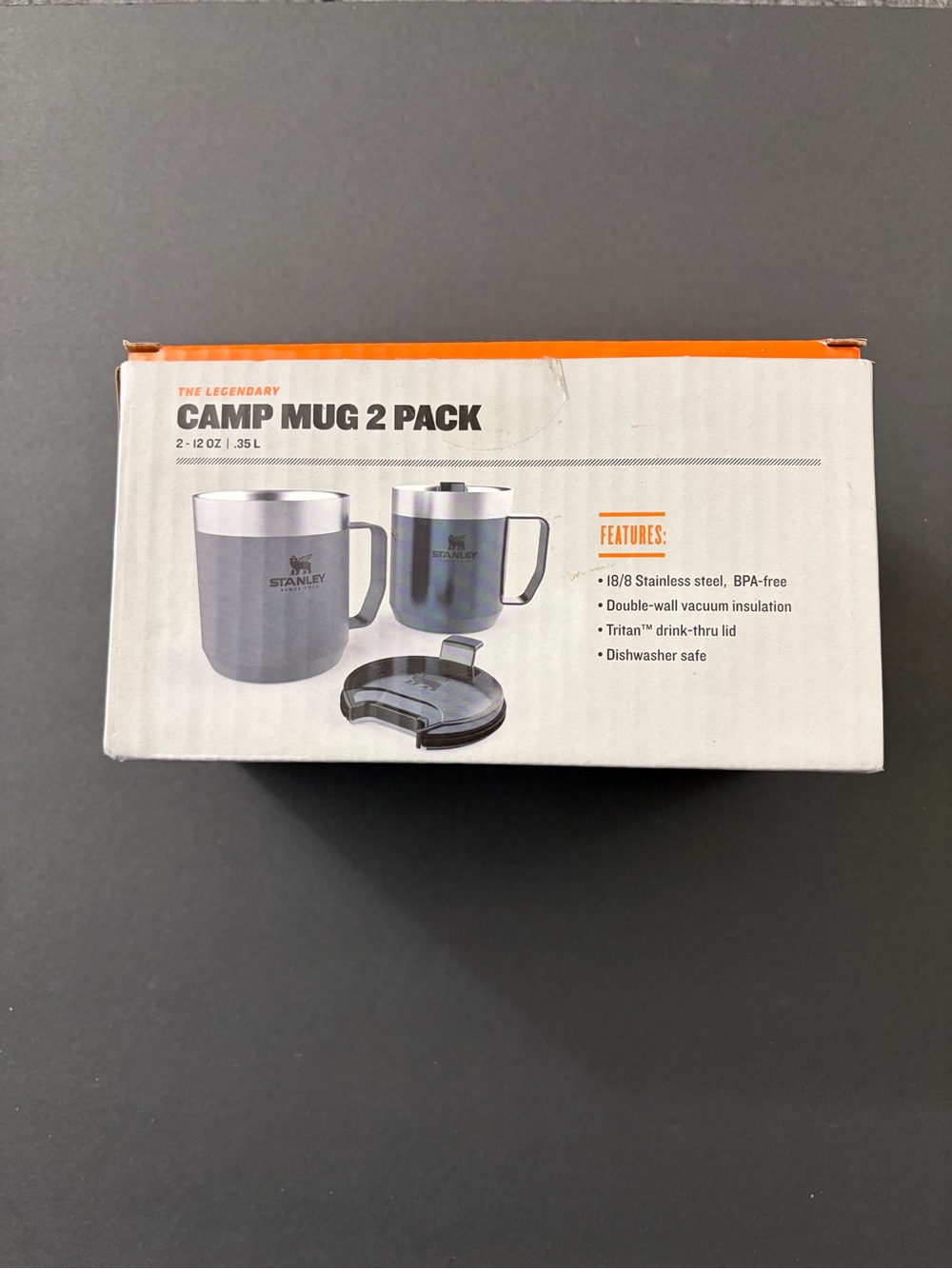 New Stanley Gray Camp Mug 2-Pack with Lids - Picture 3 of 10